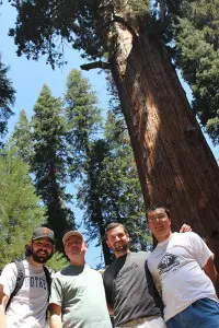 (L-R) Postulant Joseph Wright, Brother Kevin Slate, FSC, and postulants Javier Hansen and Armando Carvalho 