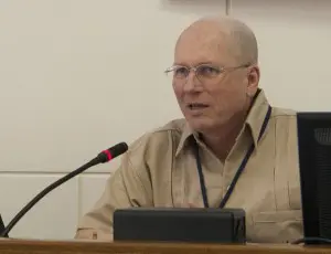 Brother Tom Johnson spoke to capitulants at the 45th General Chapter. Courtesy Institute Communications Service