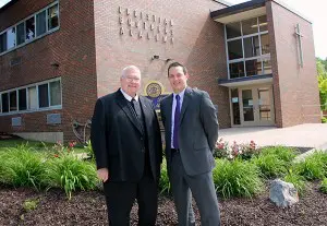Brother Joseph Jozwiak, FSC, left, and Matthew Keough. Courtesy Christian Brothers Academy