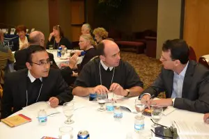 (l-r) Brother Cristhian Diaz Meza, FSC (District of Bogota); Brother Peter Killeen, FSC (Saint Mary’s of MN); Brother Cledes Casagrande, FSC (District of Brazil-Chile).