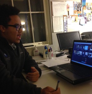 Taji Chesimet, De La Salle North Catholic student, participates in the Skype.